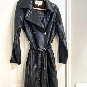 Faux Leather TrenchCoat